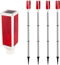 Solar Lights Outdoor Waterproof Driveway Markers Reflective Warning Flash Light