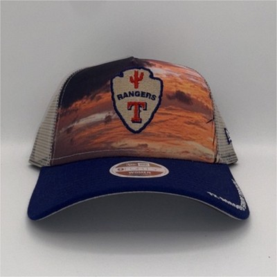 SAMPLE New Era Texas Rangers Spring Training Trucker Hat Adjustable Blue