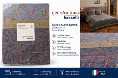 Bassetti Granfoulard Duvet Cover Set 135x200+80x80 Satin Ornament RV