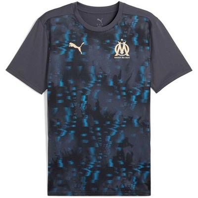 Puma OM Prematch Jersey Grey Olympic Marseille Pre Game Shirt Warm Up Jersey M-3XL
