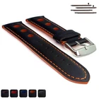 Men's Genuine Leather Watch Strap Band Rally Racing Style 18 20 22 24 Tempo MM