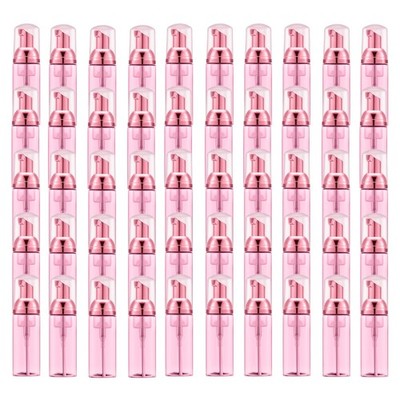 IRON BILL 2 Oz Empty Foam Pump Bottle (50 PCS) 50PCS, Rose Gold+clear Cap 2 