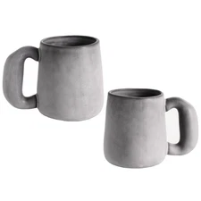 Uaral Ceramic Large Coffee Mugs,Pottery Coffee Mug Set with jumbo handle,Hand...