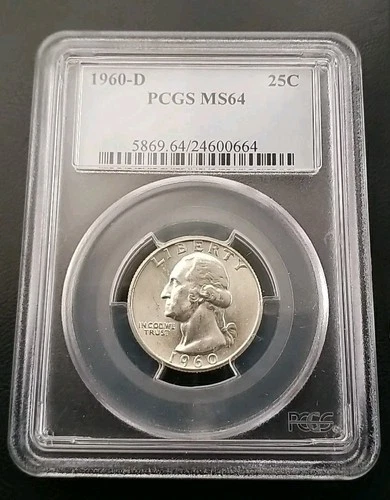 1960 D 25c Silver Washington Quarter PCGS MS 64 #7155