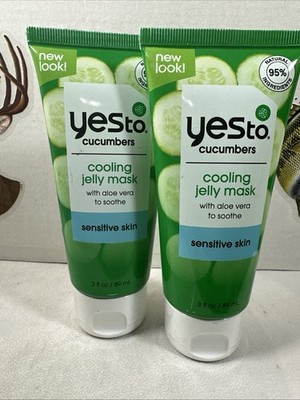 2X Yes To Cucumbers Cooling Jelly Mask for sensitive skin soothing FREE SHIPPING
