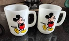 Vintage Pair Anchor Hocking Mickey Mouse Pepsi Collector Series Milk Glass Mugs