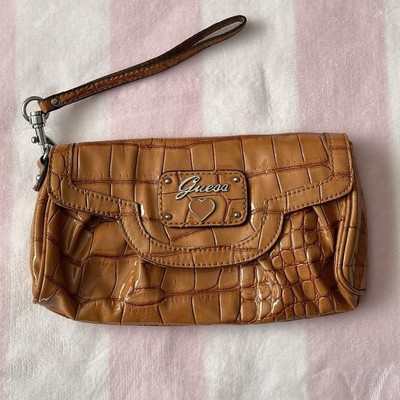 GUESS Retro Slim Croc Clutch bag.Handbag.
