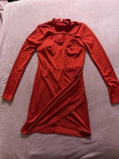 Fashion Nova Red Long Sleeve Bodycon Dress