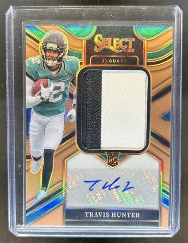2025 Select Travis Hunter Jumbo Rookie Swatch RC Patch Copper Prizm Auto #/49