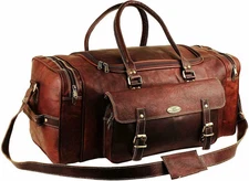 Mens Bag Leather Duffle Travel Luggage Gym Vintage Genuine Weekend Overnight New