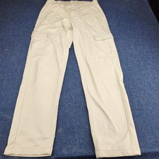 American Eagle Cream Faux Leather Cargo Pants Womens 2 Stretch Utility Straight