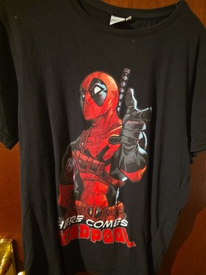 T-Shirt Marvel - Here Comes Deadpool Gr. L Baumwolle Schwarz
