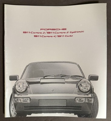 Original 1991 Porsche 911 Carrera 2/4 and Turbo Sales Catalog Brochure 36 Pages