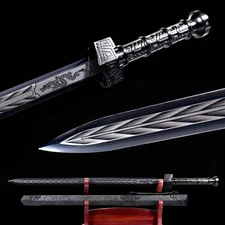Fine Chinese KungFu Tai Chi Tang Jian Double Edged Sword 1095 Carbon Steel Blade