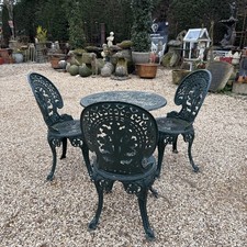 Garden Table And 3 chairs set cast aluminium