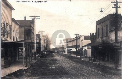 Auburn CA California Railroad Street View 1907 RPPC Photo Postcard COPY