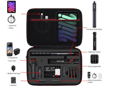 Hisewen Carrying Case for Insta360 X3 Camera, Storage bag Hard Travel Case Compa