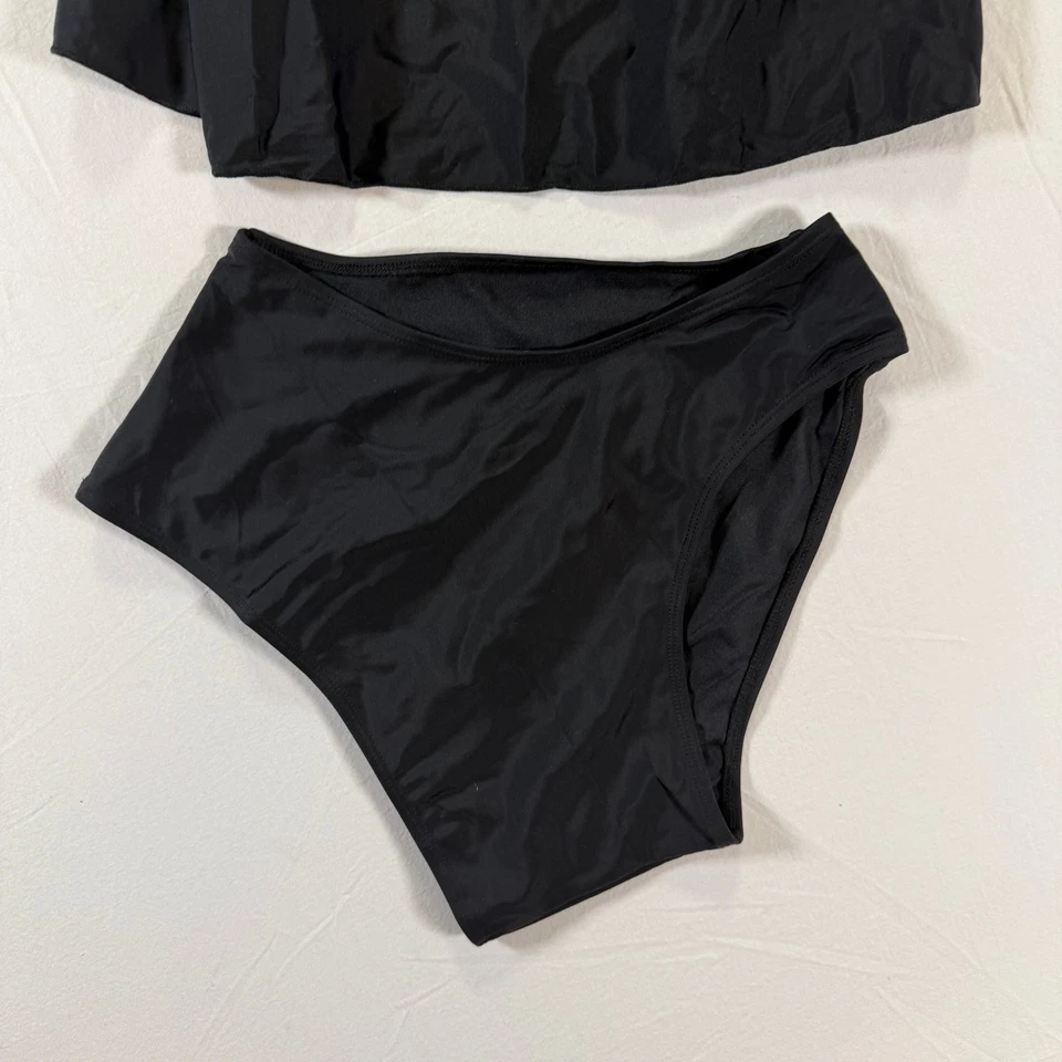 Traje de baño Tankini negro blanco para niñas talla S poliamida 2 piezas elastano Foto 2 de 4