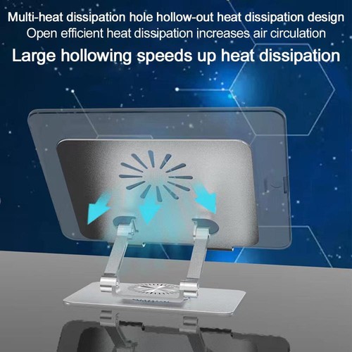 Alloy 360° Swivel Tablet Desk Stand Holder Desktop Foldable For Ipad Smartphone - Picture 5 of 8