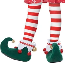 Elf Shoes Detachable Bells Christmas Holiday Fancy Dress Adult Costume Accessory