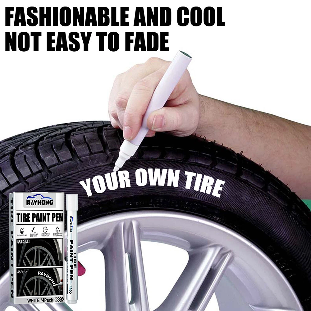 4pcs Tire Paint Pen Practical Car Tires Marker Easy To Smear for Auto Motorcycle