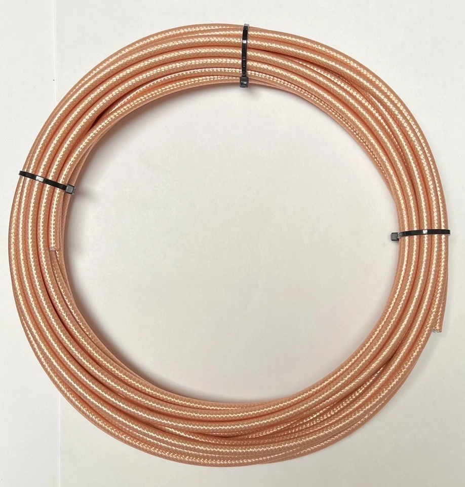 AMERICAN COAXIAL INDUSTRIES RG400–25 Feet Double Shield Silver M17/128 Mil Spec Coaxial cable USA Shipping