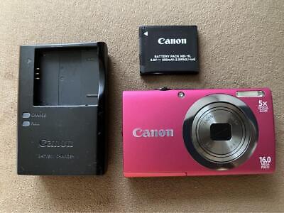 Canon PowerShot A2300 Compact Digital Camera Pink Red w Canon PowerShot A2300 Compact Digital Camera Pink Red w