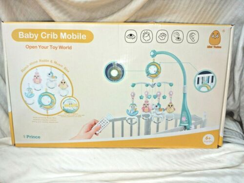 Boîte à musique et lit bébé mobile autonome à hochets et avec télécommande bleue 6+  - Photo 1 sur 5