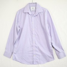 Charles Tyrwhitt Shirt Mens 16-34 Non Iron Slim Fit Button Up Plaid Long Sleeve