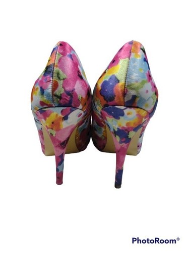 I.Miller Beautiful Shoes - Pink Floral Satin Heels, Women's Size 9 1/2M - Picture 6 of 9