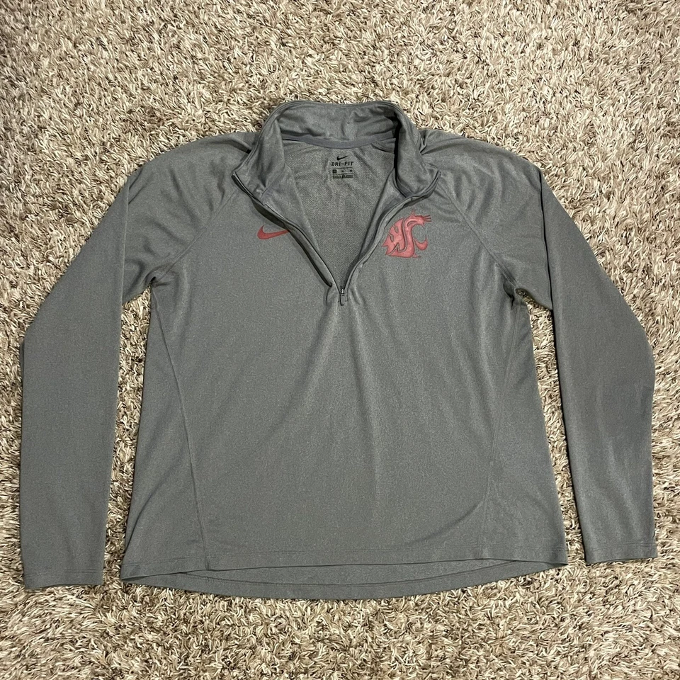 Mujer Washington State Cougars Nike Dri Fit 1/4 Cremallera Pullover Camisa XL Gris WSU Foto 2 de 4