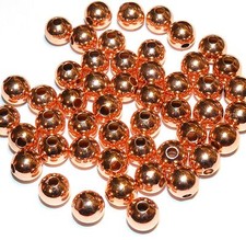 MB381 Bright Shiny Copper 8mm Round Metal Spacer Beads 100pc