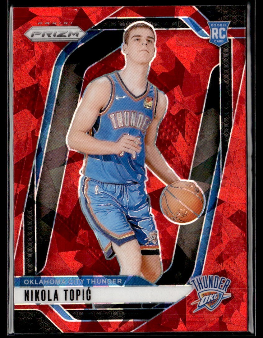 2024-25 Panini Prizm Nikola Topic Red Ice Prizm RC #230 Oklahoma City Thunder