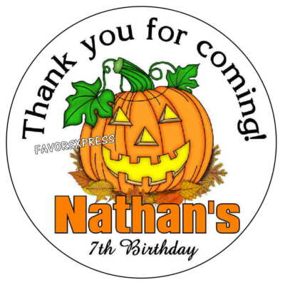 20 PUMPKIN HALLOWEEN BIRTHDAY PARTY FAVORS LABELS FOR YOUR FAVORS