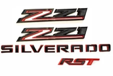 2019-2023 Gloss Red Black Chevrolet Silverado RST Z71 Emblem Nameplate Badge Kit