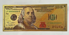 2009 A  100 Dollar Benjamin Franklin 24K Gold Foil Certificate