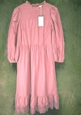 Universal Thread Ruffled Midi Dress With Eyelet Size XS In Pink