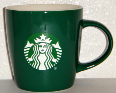 STARBUCKS Logo Green Ceramic Pottery Coffee Mug Tea Cup 12
