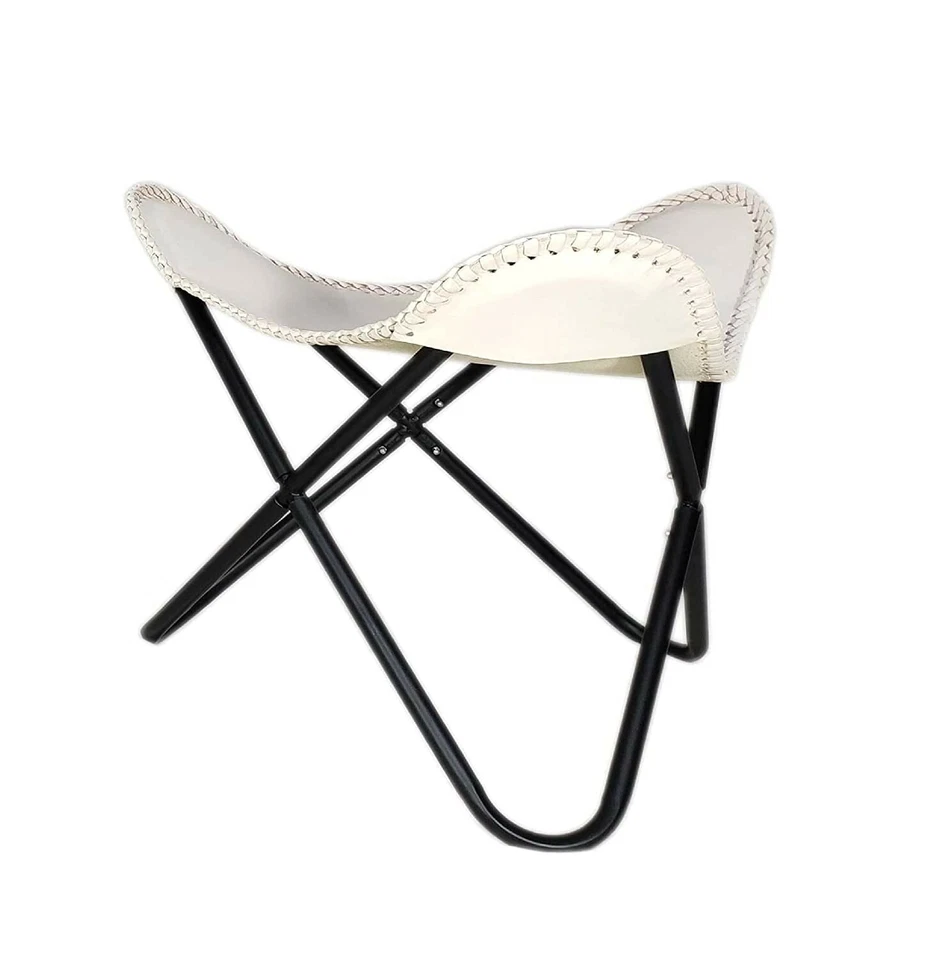 Leather Butterfly Chair Footstool Rest Butterfly Folding Stool Lounge Accent - Image 2 of 4