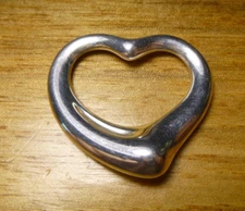Large Tiffany & Co. Open Heart Pendant in Sterling Silver by Elsa Peretti