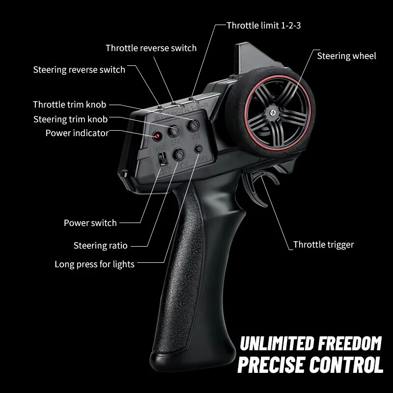 JJRC C8809 1:18 Full Scale Simulation Model Jeep RC Car 2.4G 4WD Motor Pickup - Image 3 of 4