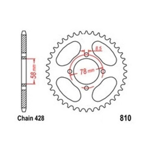 Roue a chaîne 41 de haute précision pour Hyosung RX 125 D End en acier carbone durable