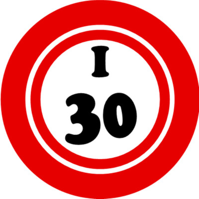 I 30 I30 Bingo Ball - 3 Inch Circle Sticker 3'' x 3'' - Hobby Number Board Lucky