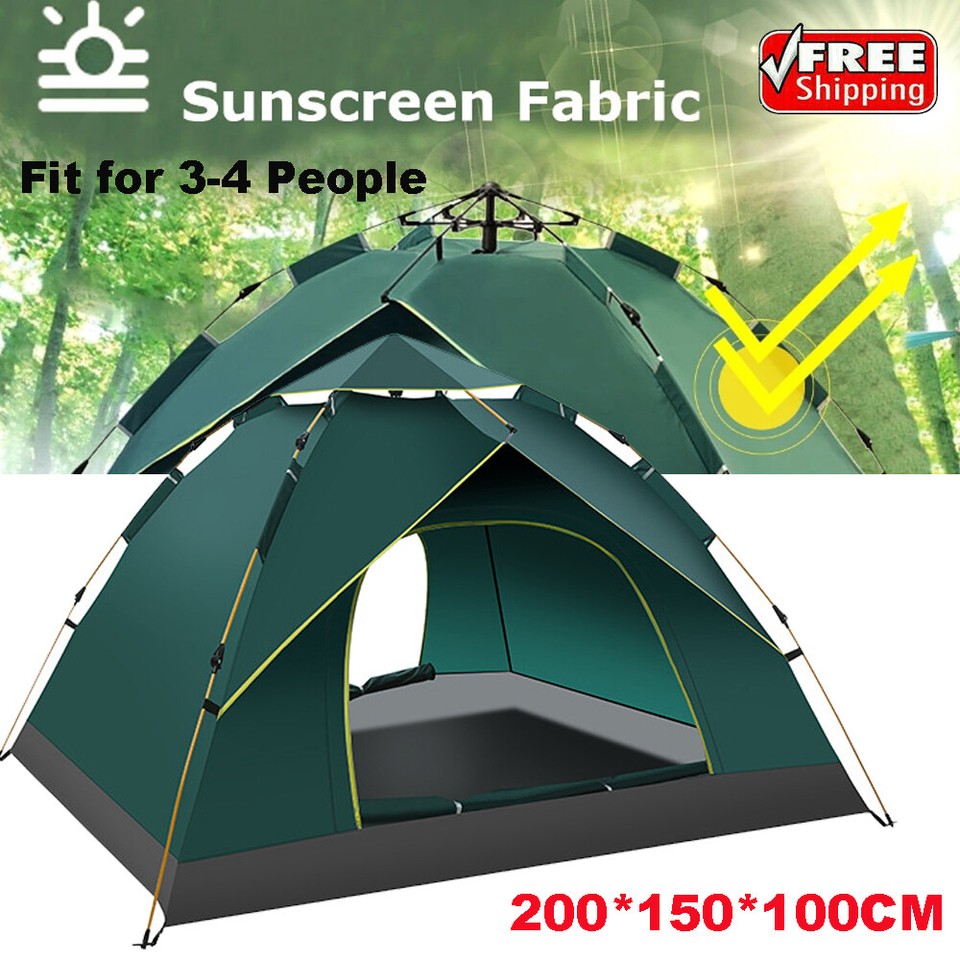 2-4 Person Automatic Camping Tent Hiking Instant Canopy Pop Up Tents Waterproof