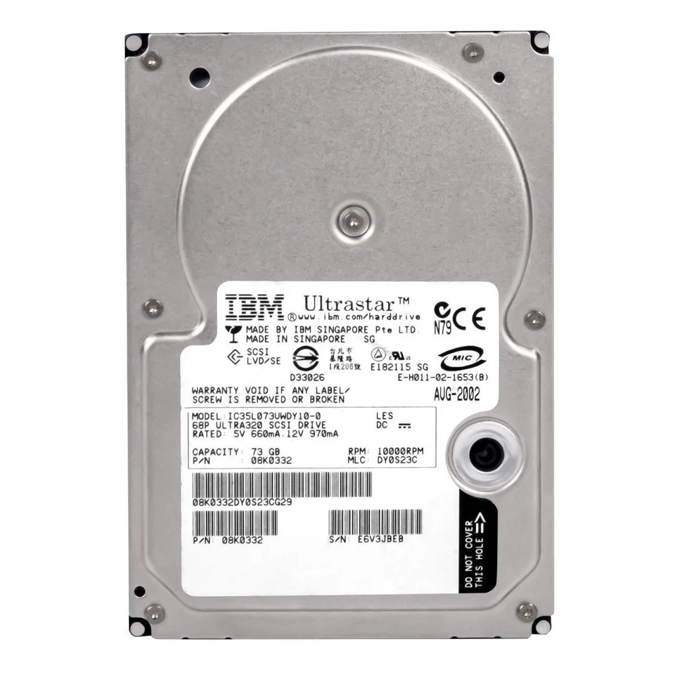 Ibm Ultrastar 08k0332 73gb 10000rpm Scsi U320 Ic35l073uwdy10-0 68pin 3.5" Inch - Image 2 of 3