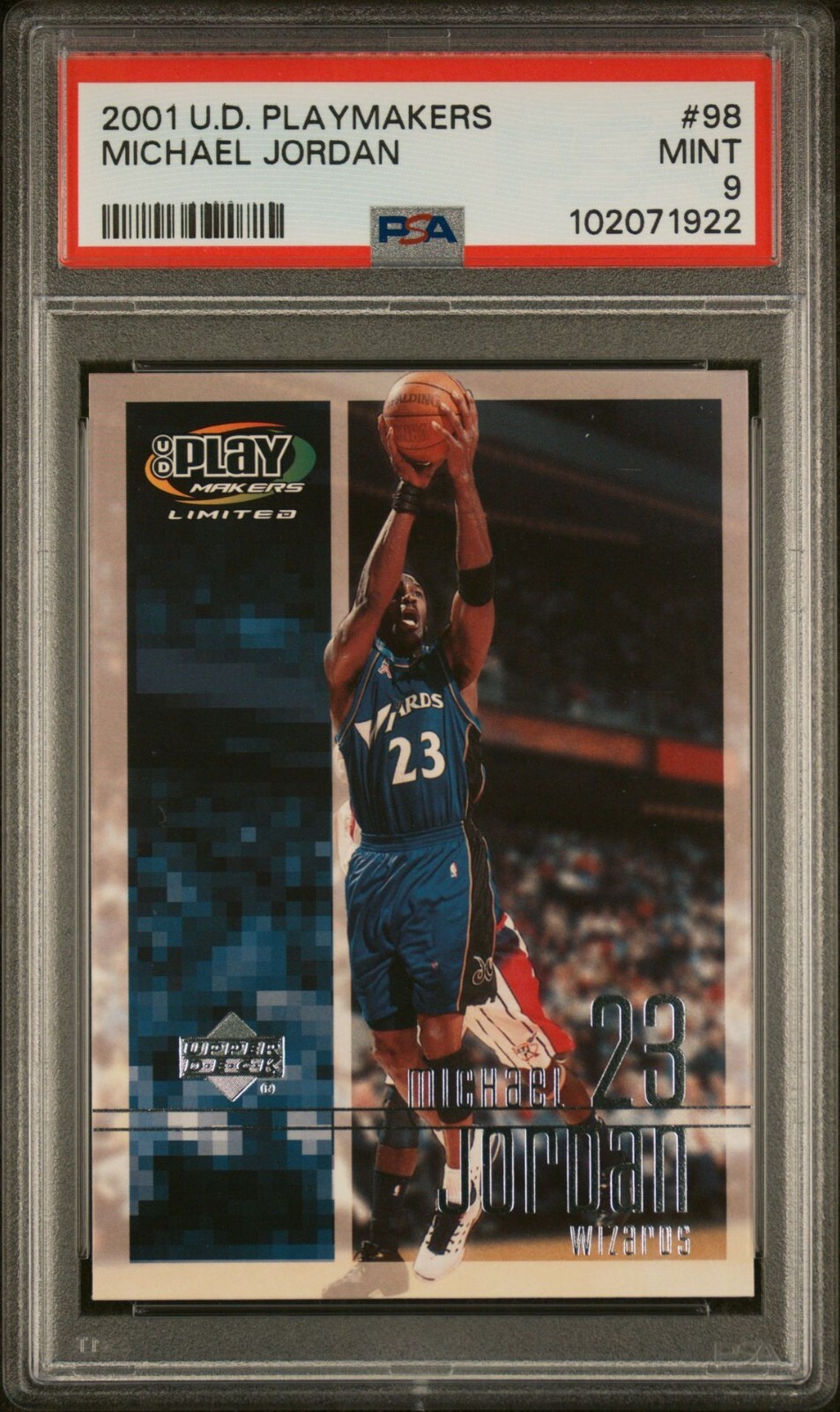 2001 UPPER DECK PLAYMAKERS #98 MICHAEL JORDAN PSA 9