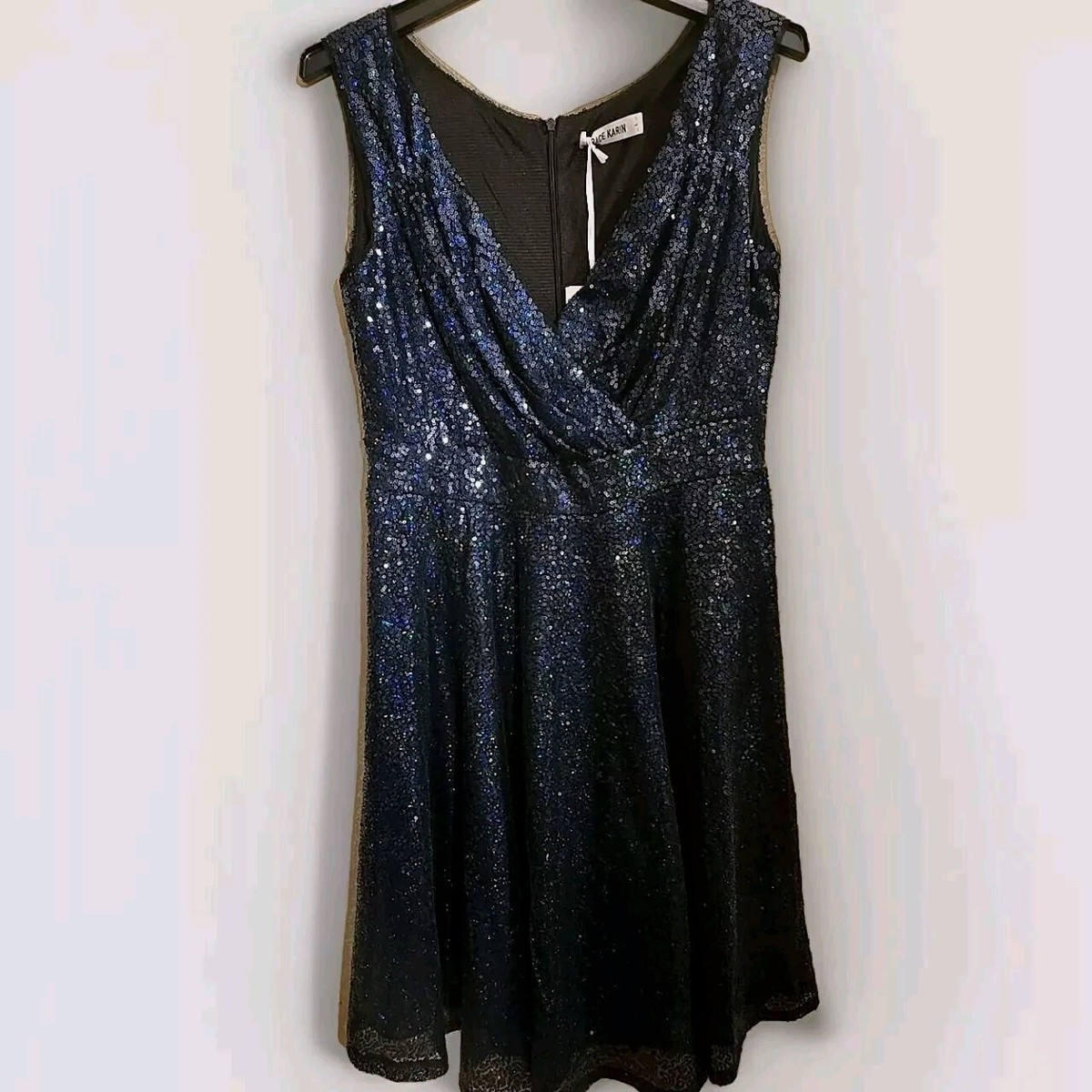 Grace Karin Dark Blue Sequin Dress Party Holidays Size Large NEW | eBay