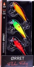 3 Fladen Warbird Orret Sinking Wobbler 55mm 3.8g Crankbait Trout Perch Vibrant 