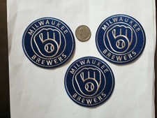 3 Milwaukee Brewers IRON ON PATCHES 3"X3" NICE