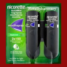 NICORETTE QUICKMIST 1MG MOUTHSPRAY 2 x 150 PACK 1 2 3 6 12 18 24 Exp 2028